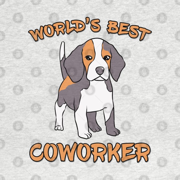 Beagle World's Best Coworker WFH by DeesDeesigns